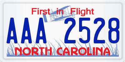 NC license plate AAA2528