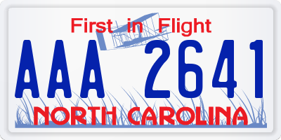 NC license plate AAA2641