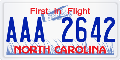 NC license plate AAA2642