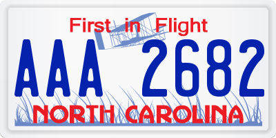 NC license plate AAA2682