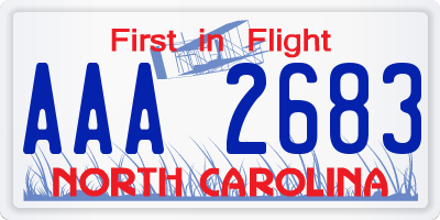 NC license plate AAA2683