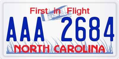 NC license plate AAA2684