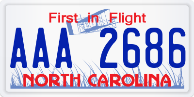 NC license plate AAA2686