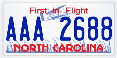 NC license plate AAA2688