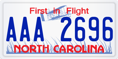 NC license plate AAA2696