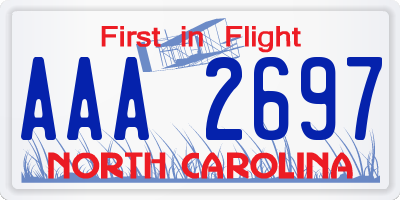 NC license plate AAA2697