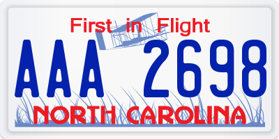 NC license plate AAA2698