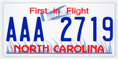 NC license plate AAA2719