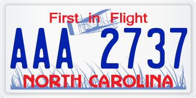 NC license plate AAA2737