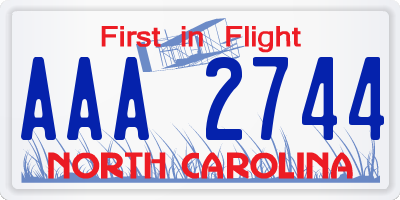 NC license plate AAA2744