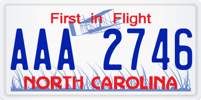 NC license plate AAA2746