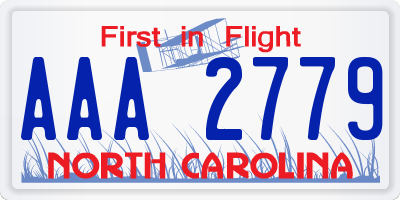 NC license plate AAA2779