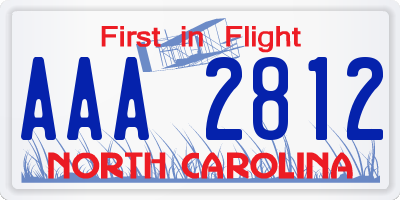 NC license plate AAA2812