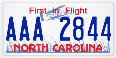 NC license plate AAA2844