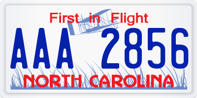 NC license plate AAA2856