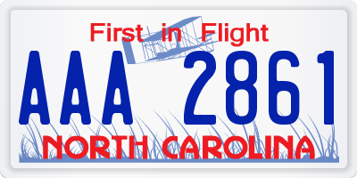 NC license plate AAA2861