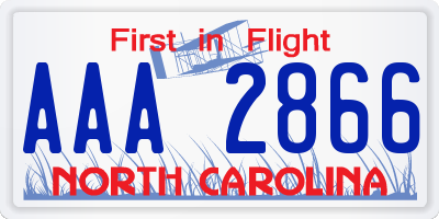 NC license plate AAA2866