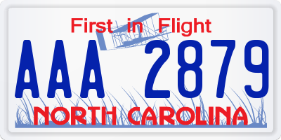 NC license plate AAA2879