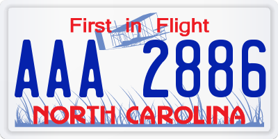 NC license plate AAA2886