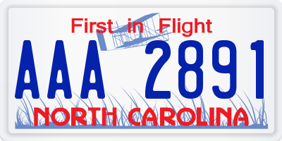 NC license plate AAA2891