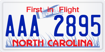 NC license plate AAA2895