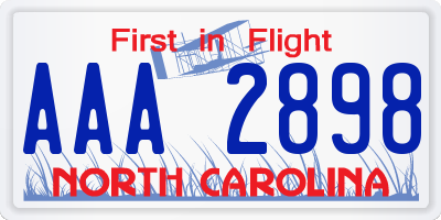 NC license plate AAA2898