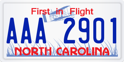 NC license plate AAA2901