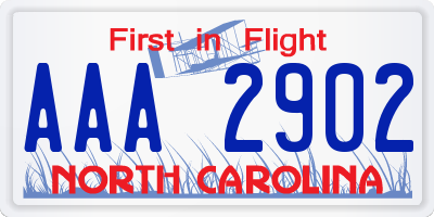 NC license plate AAA2902