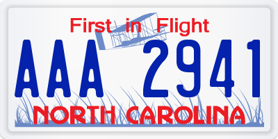 NC license plate AAA2941