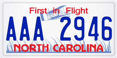 NC license plate AAA2946