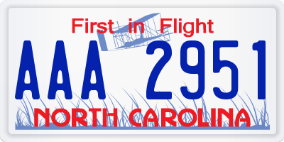 NC license plate AAA2951