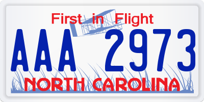 NC license plate AAA2973