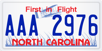 NC license plate AAA2976