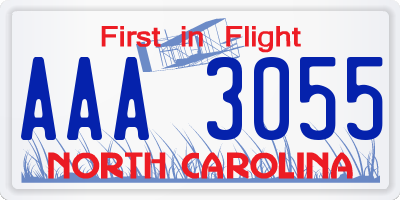 NC license plate AAA3055