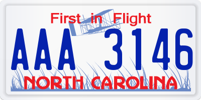 NC license plate AAA3146