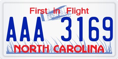 NC license plate AAA3169