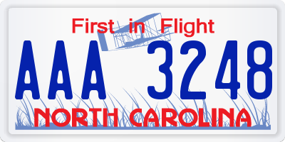 NC license plate AAA3248