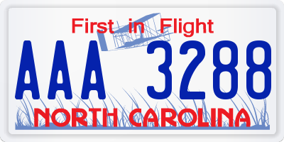 NC license plate AAA3288