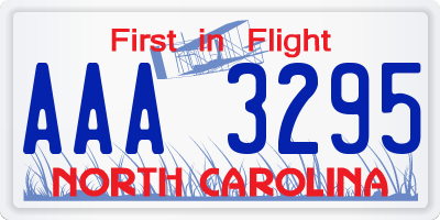 NC license plate AAA3295