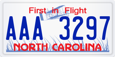 NC license plate AAA3297