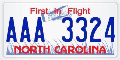 NC license plate AAA3324