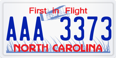 NC license plate AAA3373