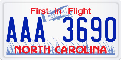 NC license plate AAA3690