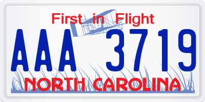 NC license plate AAA3719
