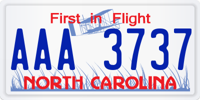 NC license plate AAA3737