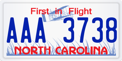 NC license plate AAA3738