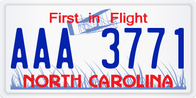 NC license plate AAA3771