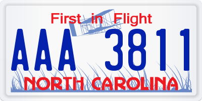 NC license plate AAA3811