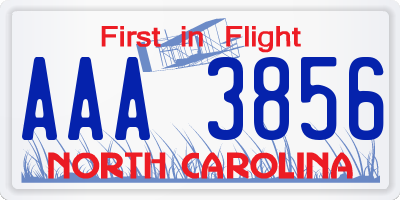 NC license plate AAA3856