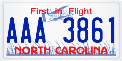 NC license plate AAA3861